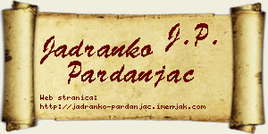 Jadranko Pardanjac vizit kartica